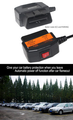 Cable de alimentación OBD2 a CC 5,5x2,1 mm para cámara de salpicadero - Adaptador de cableado fijo para modo ACC/aparcamiento con corte de voltaje inteligente para DVR de coche de 12 V