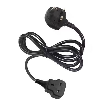 Cable de extensión de corriente macho a hembra con enchufe de 3 clavijas del Reino Unido - Cable de alimentación estándar británico para uso en extensión en el hogar, la oficina y la electrónica