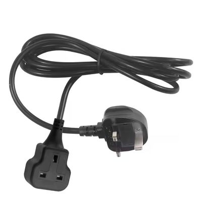 Cable de extensión de corriente macho a hembra con enchufe de 3 clavijas del Reino Unido - Cable de alimentación estándar británico para uso en extensión en el hogar, la oficina y la electrónica