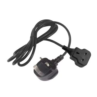 Cable de extensión de corriente macho a hembra con enchufe de 3 clavijas del Reino Unido - Cable de alimentación estándar británico para uso en extensión en el hogar, la oficina y la electrónica