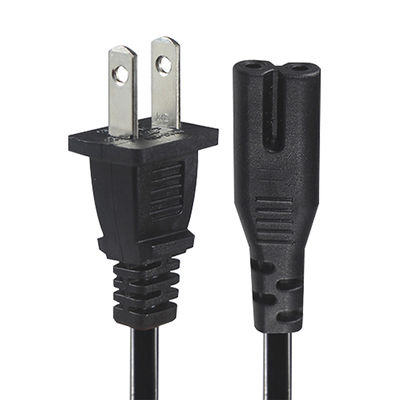 Cable de alimentación NEMA 1-15P a IEC C7 - Cable de enchufe plano a conector en forma de 8 para portátil, reproductor de DVD, consola de juegos, electrodomésticos pequeños