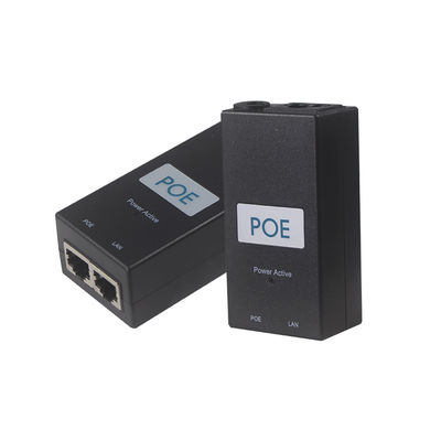 Inyector PoE activo de escritorio -48V Adaptador de alimentación por Ethernet IEEE 802.3af/at para cámaras IP, AP inalámbrico, teléfonos VoIP