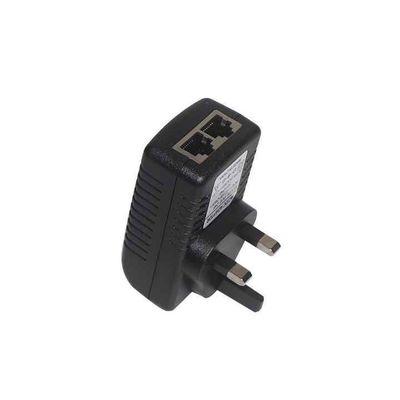 Adaptador inyector PoE con enchufe del Reino Unido - Fuente de alimentación activa Power over Ethernet de 48V para cámara IP, punto de acceso inalámbrico, teléfono VoIP