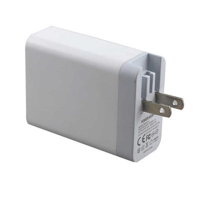 US Cargador de pared de 2 puertos de enchufe Adaptador de carga rápida de 45W con salida USB-C y USB-A para uso telefónico, tablet, portátil, hogar y viaje