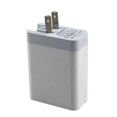 US Cargador de pared de 2 puertos de enchufe Adaptador de carga rápida de 45W con salida USB-C y USB-A para uso telefónico, tablet, portátil, hogar y viaje