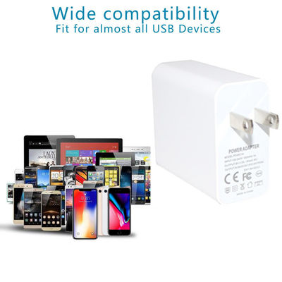 US Cargador de pared de 2 puertos de enchufe Adaptador de carga rápida de 45W con salida USB-C y USB-A para uso telefónico, tablet, portátil, hogar y viaje