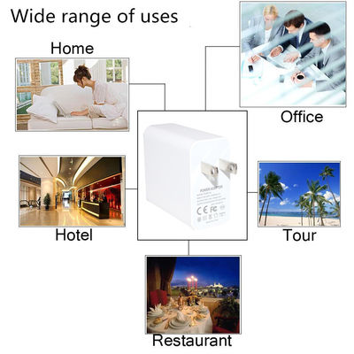 US Cargador de pared de 2 puertos de enchufe Adaptador de carga rápida de 45W con salida USB-C y USB-A para uso telefónico, tablet, portátil, hogar y viaje