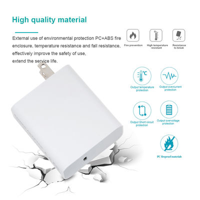 Cargador de pared USB-C de 60W con enchufe estadounidense – Adaptador de carga rápida compacto de 2 clavijas para portátil, teléfono, tableta, uso en viajes (entrada de 100–240V)