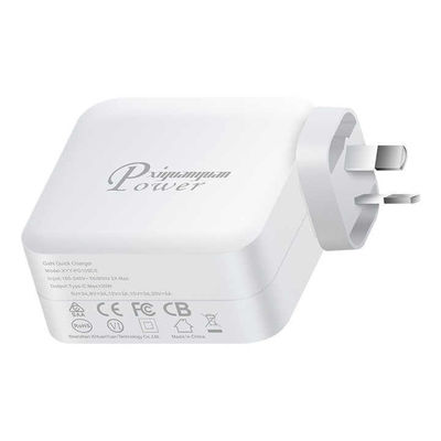 Cargador de pared USB-C de 100W con enchufe estadounidense – Adaptador de alta potencia de 2 clavijas para portátil, tableta, teléfono, dispositivos Tipo-C (Entrada 100–240V)