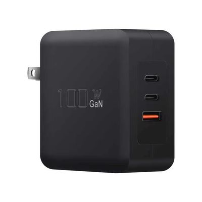 Cargador de pared de 100W de conexión de EE.UU. ¢ Adaptador de carga rápida doble USB-C y USB-A para computadoras portátiles, tabletas, teléfonos y viajes (entrada de 100 ¢ 240V)