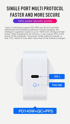 Cargador de pared USB-C de 140W AU enchufe de 2 pines carga rápida