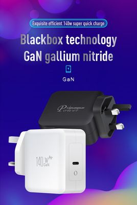 Cargador de pared USB-C de 140W de alta potencia con 2 pines de carga rápida para computadoras portátiles, tabletas y dispositivos de tipo C (entrada de 240V)