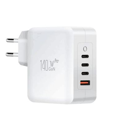 Cargador GaN PD de 140W con 3 puertos USB-C y 1 puerto USB-A