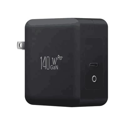 Cargador de pared de 2 clavijas de EE. UU. con un solo puerto USB-C, salida de alta velocidad de 140W, adaptador de carga rápida para portátil/móvil