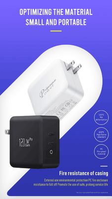 Cargador de pared de 2 clavijas de EE. UU. con un solo puerto USB-C, salida de alta velocidad de 140W, adaptador de carga rápida para portátil/móvil