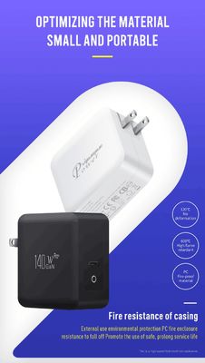 Cargador GaN PD de 120W con doble USB-C y enchufe de 2 clavijas para EE. UU.