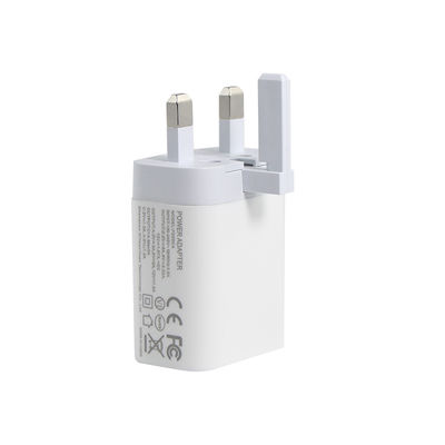 Cargador de pared de 2 clavijas del Reino Unido con puertos USB-C y USB-A, salida de 20W, adaptador de corriente compacto de doble puerto para teléfono/tableta