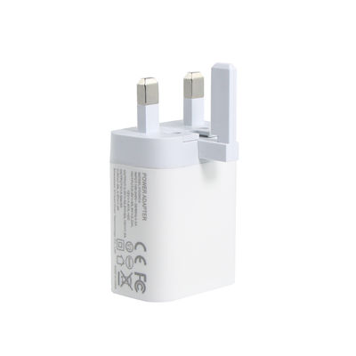 Cargador de pared de 2 clavijas del Reino Unido con puertos USB-C y USB-A, salida de 20W, adaptador de corriente compacto de doble puerto para teléfono/tableta