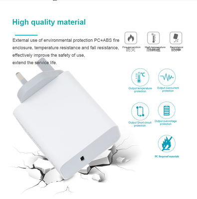 Cargador GaN USB-C de 60W con 2 pines del Reino Unido para portátiles y teléfonos