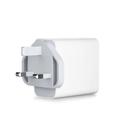 Cargador GaN USB-C de 60W con 2 pines del Reino Unido para portátiles y teléfonos