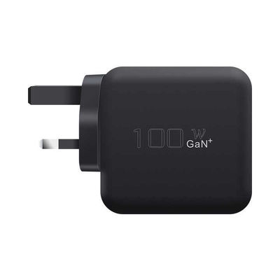 Reino Unido / UE Cargador de pared de 2 pines con puerto USB-C, adaptador de alimentación de salida de alta velocidad de 100W para computadora portátil / tableta / teléfono