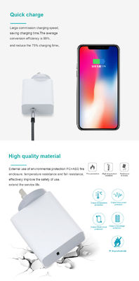 Cargador de pared USB-C de 2 pines AU, adaptador de corriente de salida de alta velocidad de 60W para portátil, tableta, teléfono móvil