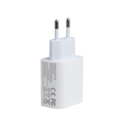 Cargador de pared EU de 2 pines con puertos USB-C y USB-A, adaptador de corriente de 20W de doble puerto compacto para cargar teléfonos y tabletas