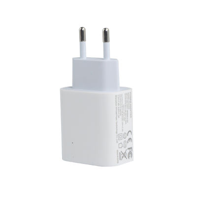 Cargador de pared EU de 2 pines con puertos USB-C y USB-A, adaptador de corriente de 20W de doble puerto compacto para cargar teléfonos y tabletas