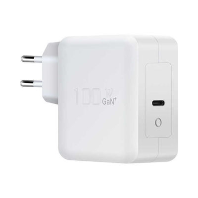 Cargador de pared USB-C de 2 pines de la UE, adaptador de alimentación tipo C de alta velocidad de 100 W para computadoras portátiles, tabletas y dispositivos móviles