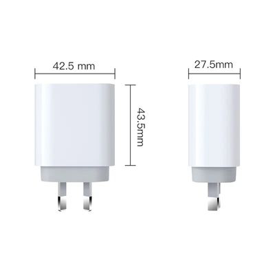 Cargador de pared AU 2-Pin USB-C, adaptador de alimentación rápido tipo C de 30W para teléfonos inteligentes, tabletas y portátiles pequeños