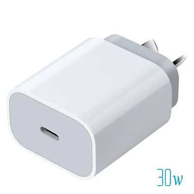 Cargador de pared AU 2-Pin USB-C, adaptador de alimentación rápido tipo C de 30W para teléfonos inteligentes, tabletas y portátiles pequeños