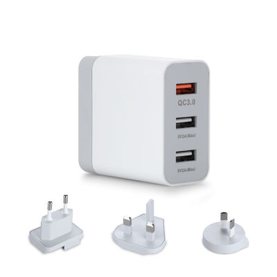 Cargador de pared USB de 60W GaN con enchufes intercambiables de 4 puertos USB-A USB-C