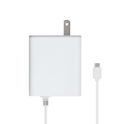 Cargador de pared USB-C de 60W para EE. UU. con cable fijo, Adaptador de corriente Tipo-C de alta velocidad para teléfonos inteligentes, tabletas y computadoras portátiles
