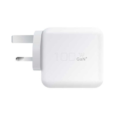 Cargador USB-C de 2 pines del Reino Unido con puertos duales, adaptador de corriente tipo C de alta velocidad de 100W para portátiles, tabletas y teléfonos inteligentes