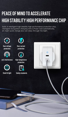 Cargador USB-C de 2 pines del Reino Unido con puertos duales, adaptador de corriente tipo C de alta velocidad de 100W para portátiles, tabletas y teléfonos inteligentes