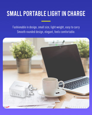 Cargador USB-C de 2 pines del Reino Unido con puertos duales, adaptador de corriente tipo C de alta velocidad de 100W para portátiles, tabletas y teléfonos inteligentes
