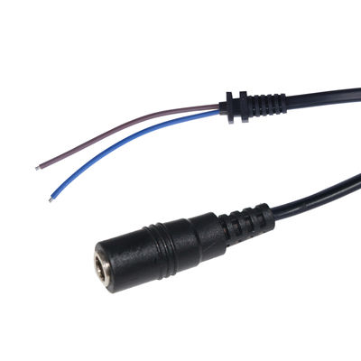 Conector hembra de barril DC a cable pigtail con cable estañado - Cable de alimentación de 12V 2.1mm x 5.5mm para CCTV, LED, proyectos de bricolaje