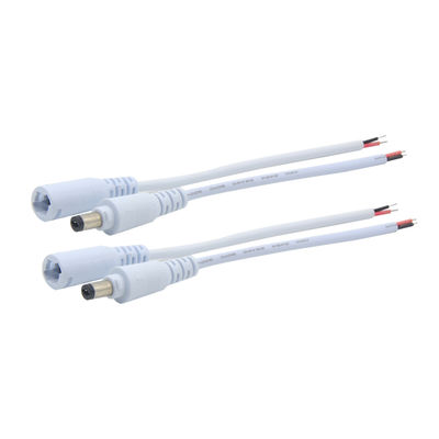 Enchufe macho CC / Conector hembra a terminación de cable pelado estañado - Cable conector de alimentación de 5,2 mm x 2,1 mm para CCTV, LED, aplicaciones de bricolaje