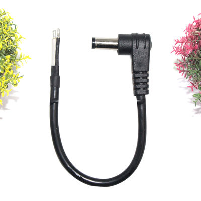 Conector de corriente continua de ángulo recto 5.5x2.1mm Jack femenino a cable de alambre de lata