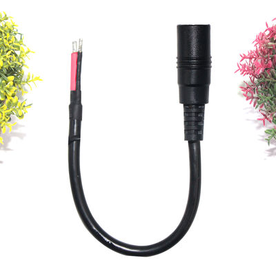 Conector de corriente continua de ángulo recto 5.5x2.1mm Jack femenino a cable de alambre de lata