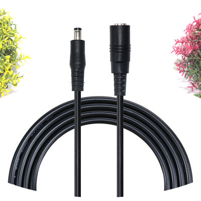 Conector de corriente continua de ángulo recto 5.5x2.1mm Jack femenino a cable de alambre de lata