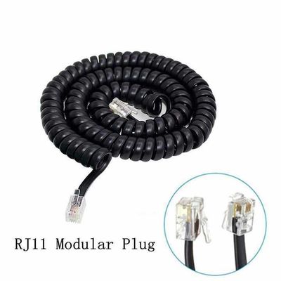 Cordón RJ9 enrollado para teléfonos fijos y de oficina