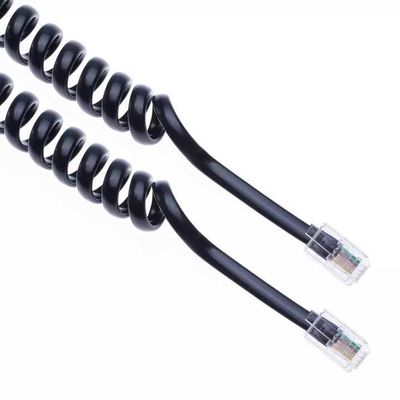 Cordón RJ9 enrollado para teléfonos fijos y de oficina