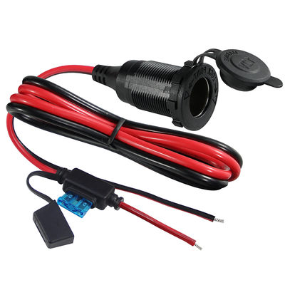 Enchufe de encendedor de cigarrillos de 12V 24V a cable de alambre estañado con fusible en línea