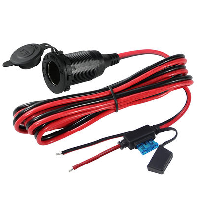 Enchufe de encendedor de cigarrillos de 12V 24V a cable de alambre estañado con fusible en línea