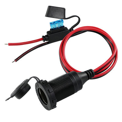 Enchufe de encendedor de cigarrillos de 12V 24V a cable de alambre estañado con fusible en línea