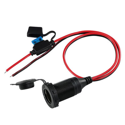 Enchufe de encendedor de cigarrillos de 12V 24V a cable de alambre estañado con fusible en línea