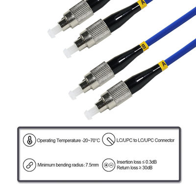 Cable de fibra óptica monomodo dúplex FC a FC 9/125μm OS2