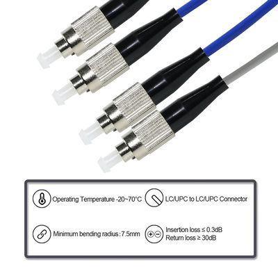 Cable de fibra óptica monomodo dúplex FC a FC 9/125μm OS2