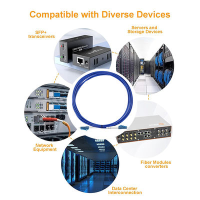 LC a LC Duplex OM3 Cable de parche de fibra multimodo 50/125μm